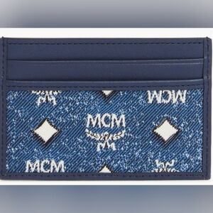 MCM Aren Denim Visetos Card Holder
